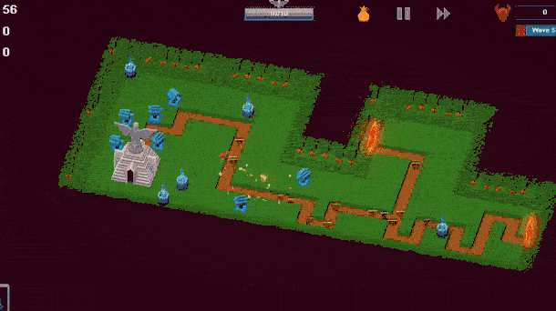 Gods of Defense strategy roguelike browser game