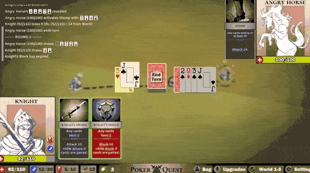Poker Quest card roguelike browser game